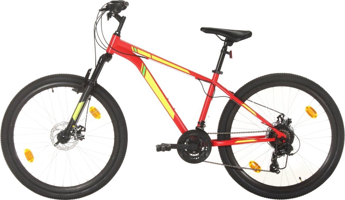 the living store vtt bike 27 5 inch stalen frame verende voorvork aluminium velgen 21 versnellingen rood