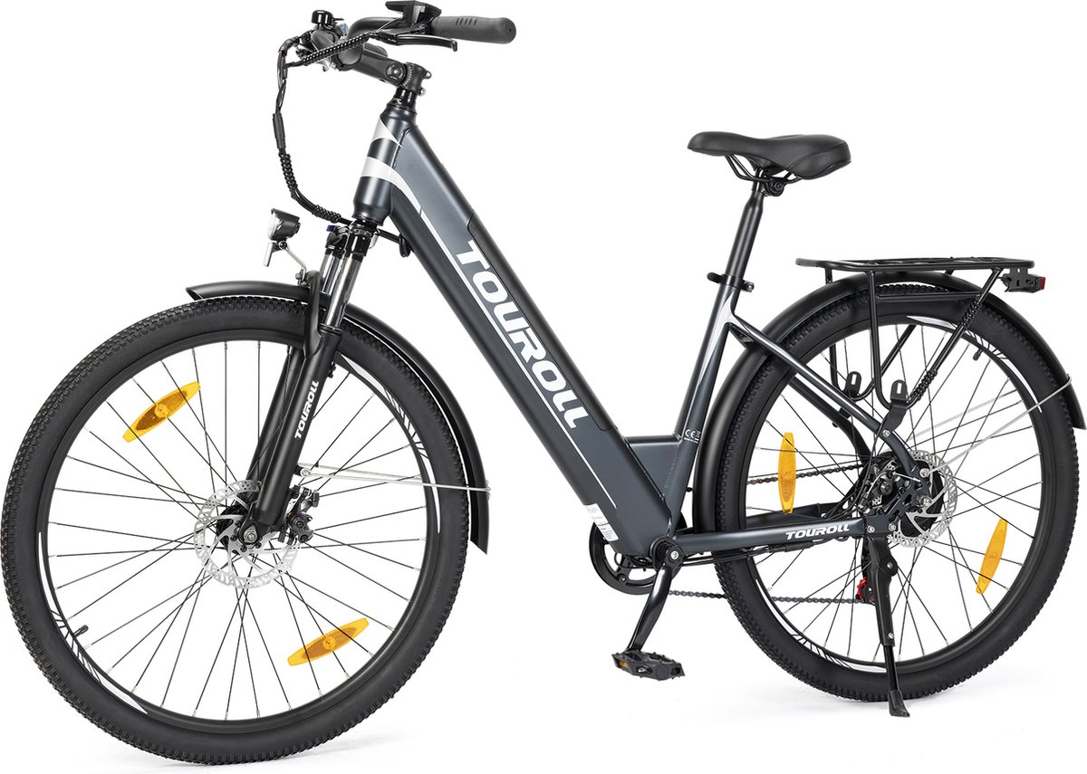 Touroll J1 ST 27,5 inch Trekking Bike met 250W Motor, 36V 15.6Ah Batterij, Max 100km Bereik, 1.8" LCD Display Shimano 7-Speed Schijfrem - Zwart Fiets (elektrisch) kopen online