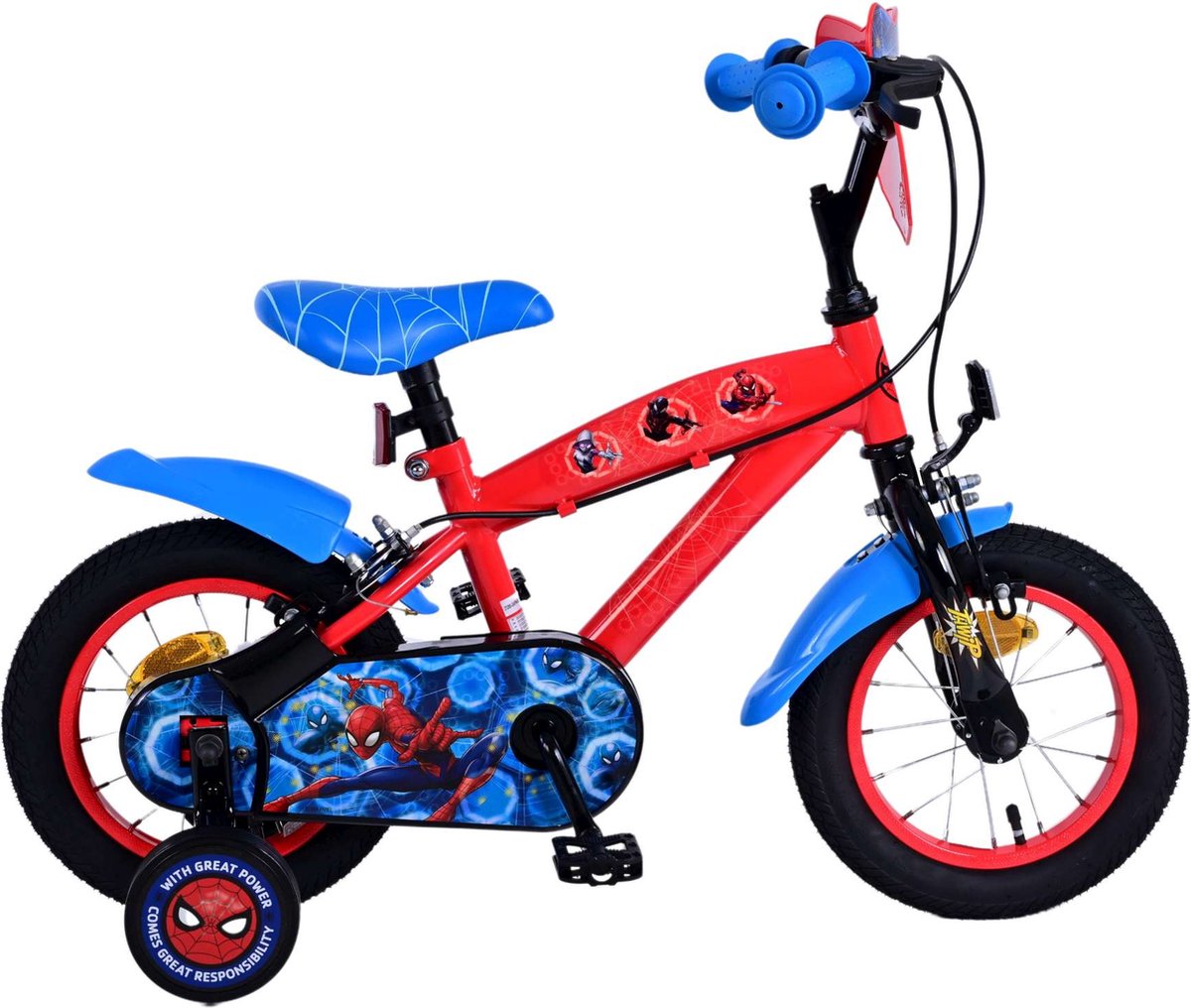 Ultimate Spider-Man Kinderfiets - Jongens - 12 inch - Blauw/Rood - Twee handremmen Kinderfiets kopen online