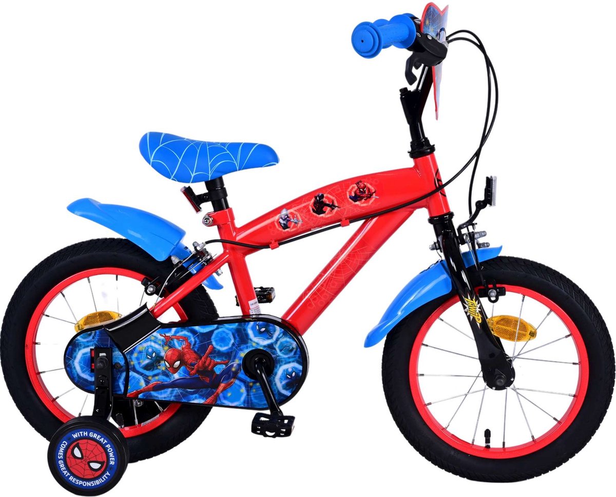Ultimate Spider-Man Kinderfiets - Jongens - 14 inch - Blauw/Rood - Twee handremmen Kinderfiets kopen online
