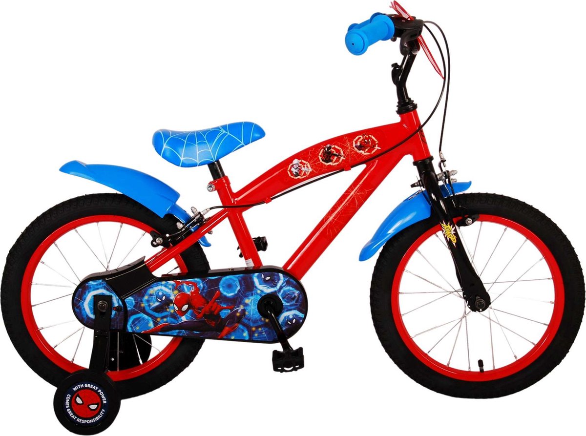 Ultimate Spider-Man Kinderfiets - Jongens - 16 inch - Blauw/Rood - Twee handremmen Kinderfiets kopen online