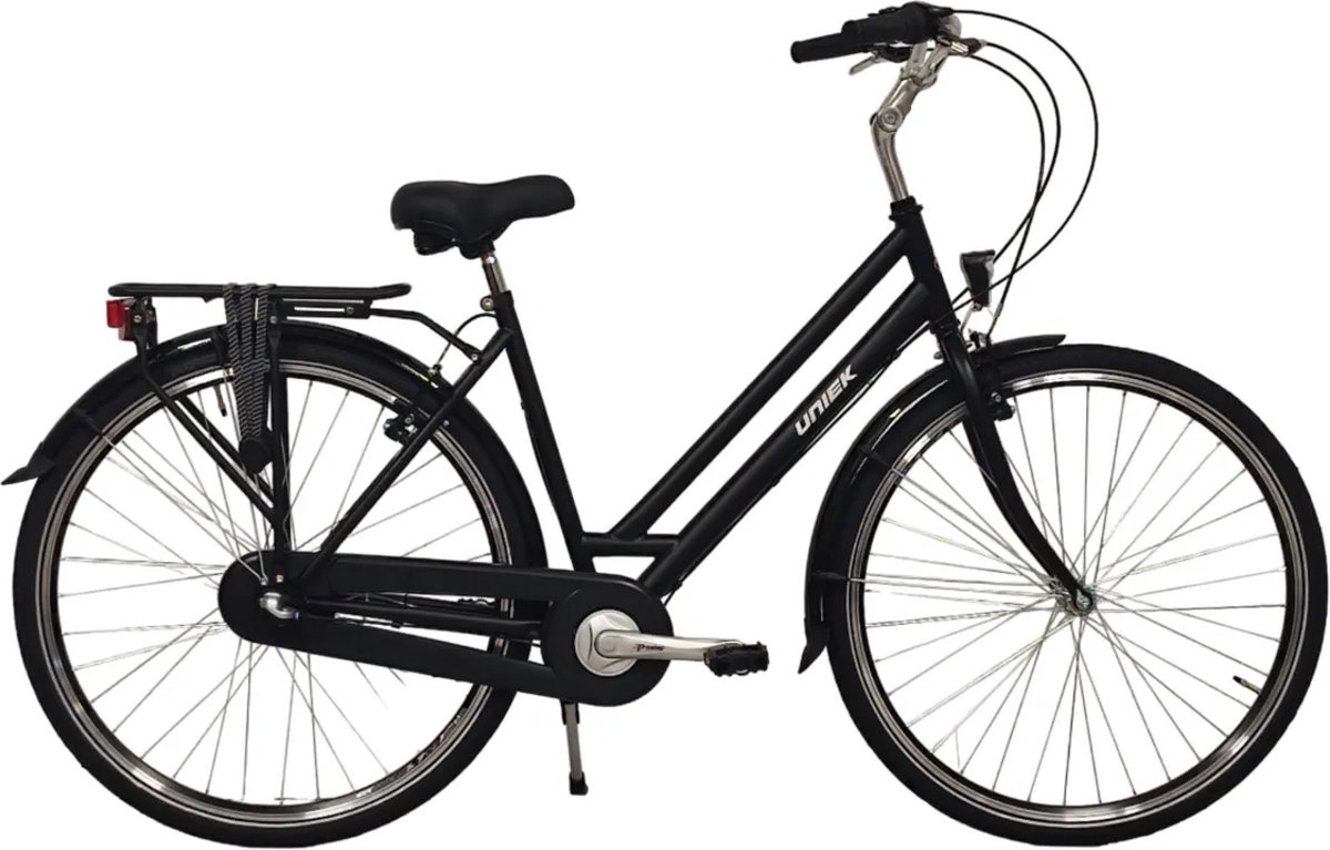uniek dames stadsfiets n3 50cm 28 mat zwart