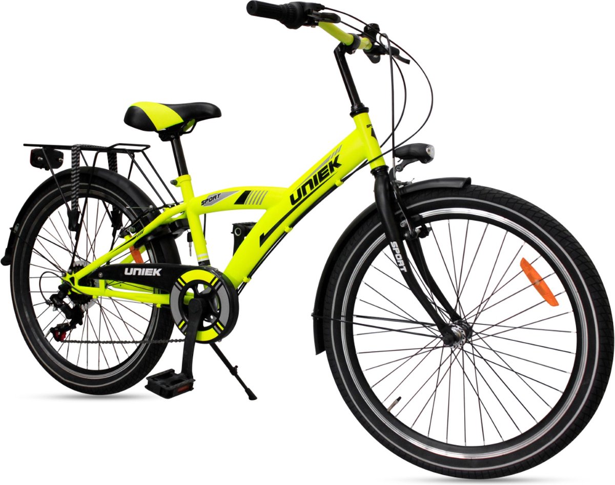 uniek kinderfiets 6s 24 geel zwart