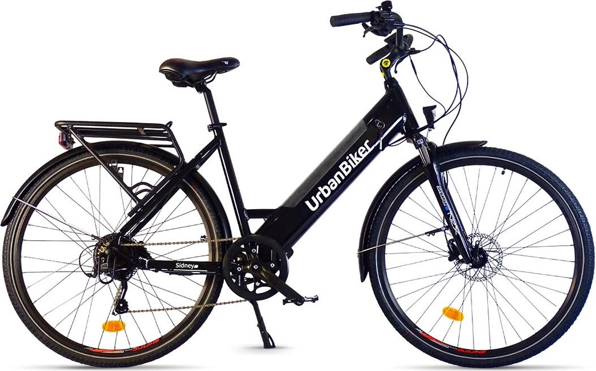 urbanbiker sidney elektrische fiets urban autonomie 100km zwart 28