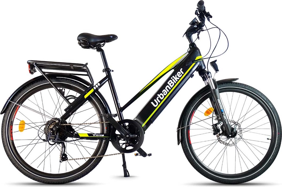 Urbanbiker Viena | Elektrische Hybride Fiets | 140KM Actieradius | Geel | 26" Fiets (elektrisch) kopen online