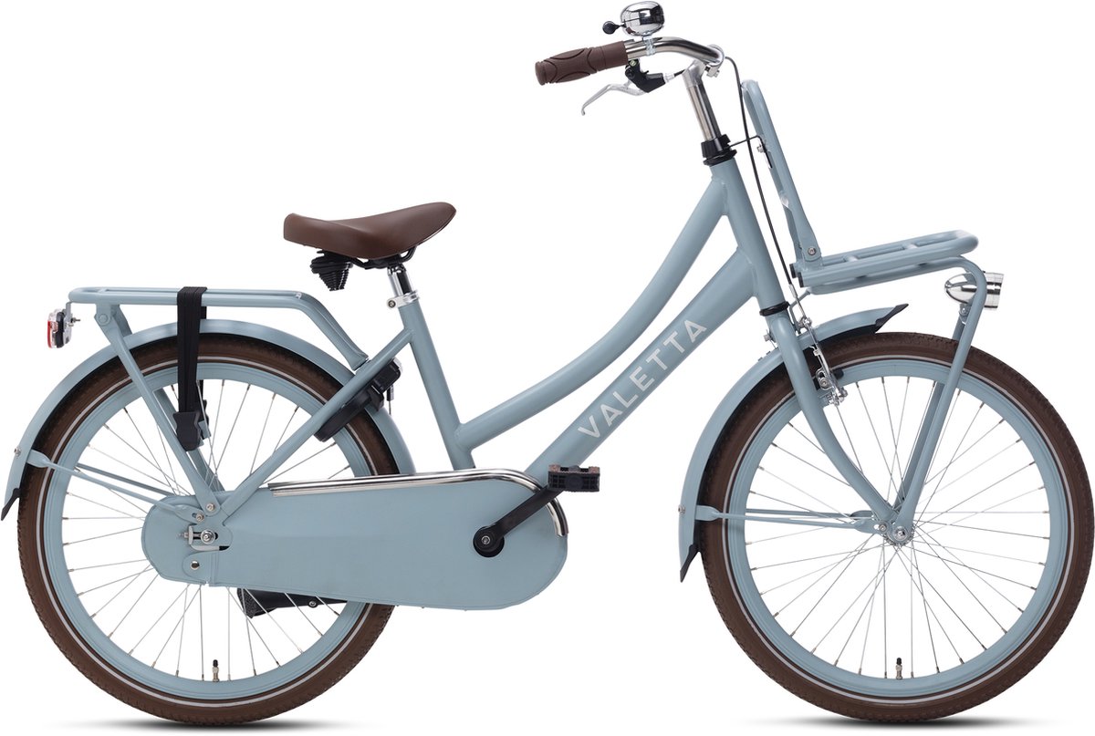 valetta cargo transportfiets meisjesfiets 22 inch mat blauw