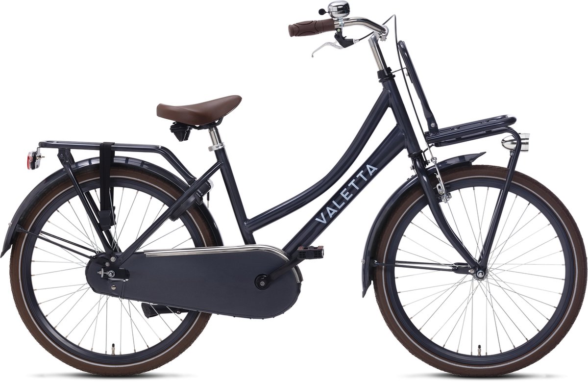 valetta cargo transportfiets meisjesfiets 24 inch midnight blauw