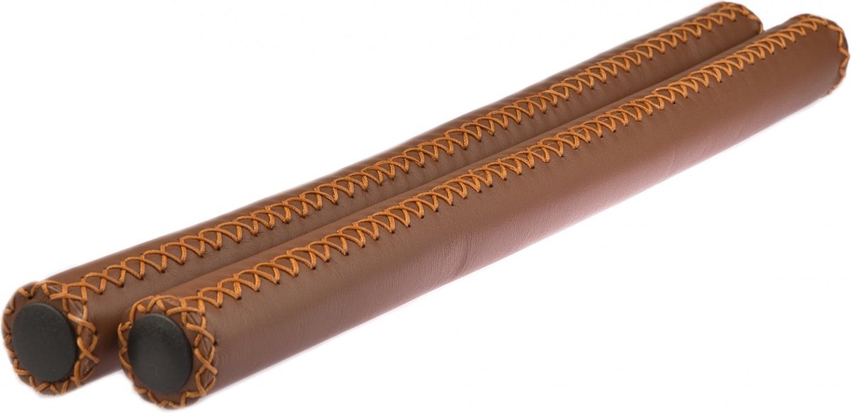 velo stuurgrepen leer 40 cm 2 cm bruin per set