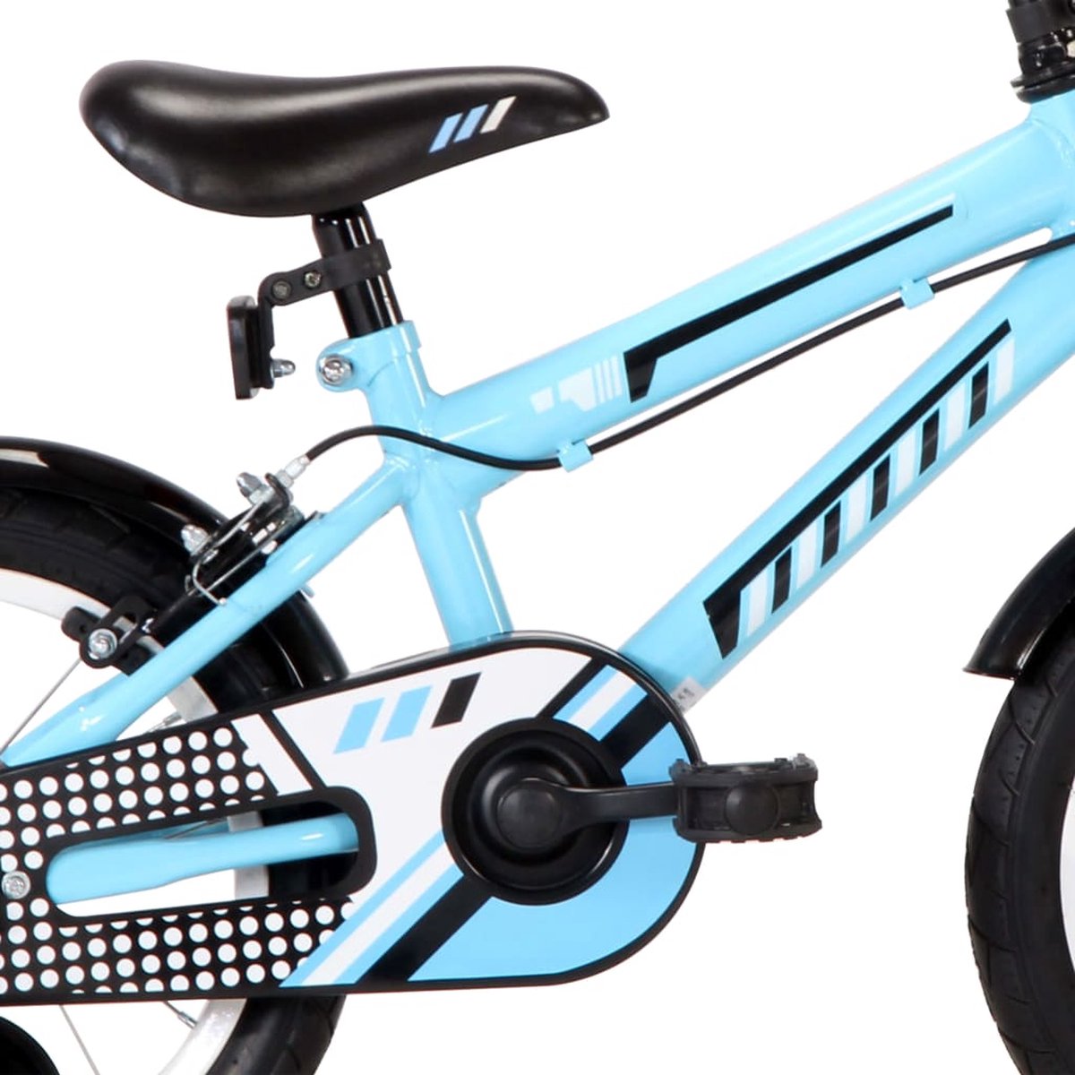 vidaxl kinderfiets 14 inch zwart en blauw