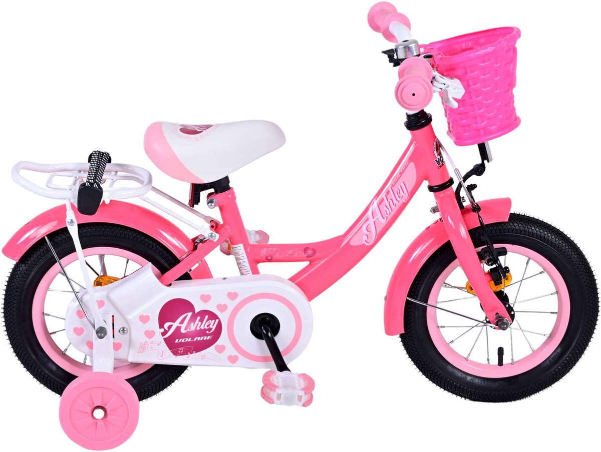 Volare Ashley Kinderfiets - Meisjes - 12 inch - Rood/Roze Kinderfiets kopen online
