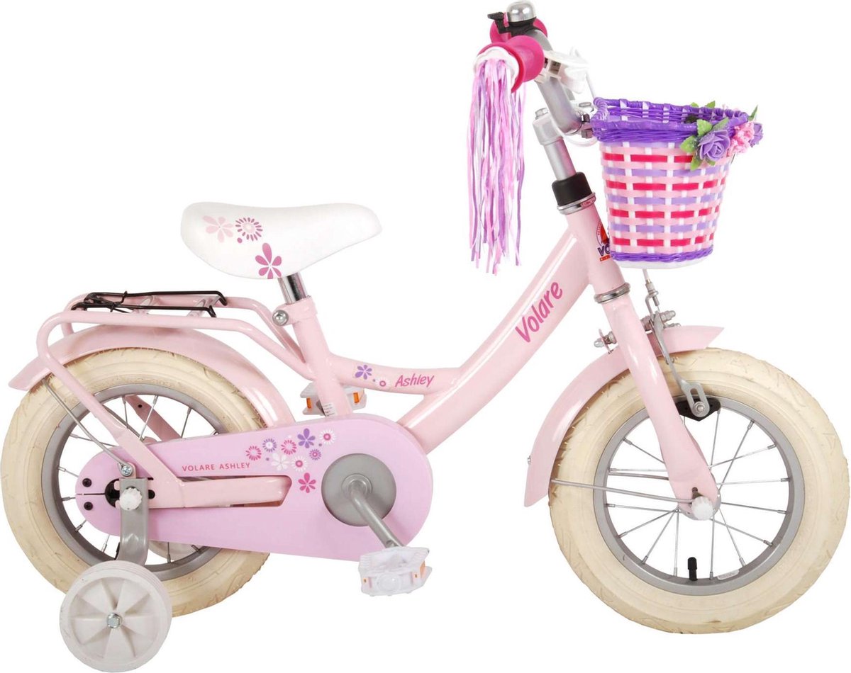 Volare Ashley Kinderfiets - Meisjes - 12 inch - Roze - 95% afgemonteerd Kinderfiets kopen online