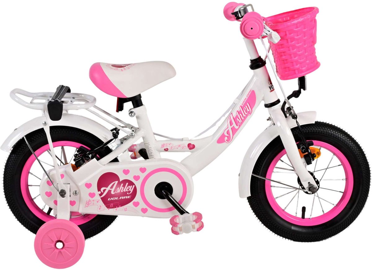 Volare Ashley Kinderfiets - Meisjes - 12 inch - Wit - Twee handremmen Kinderfiets kopen online