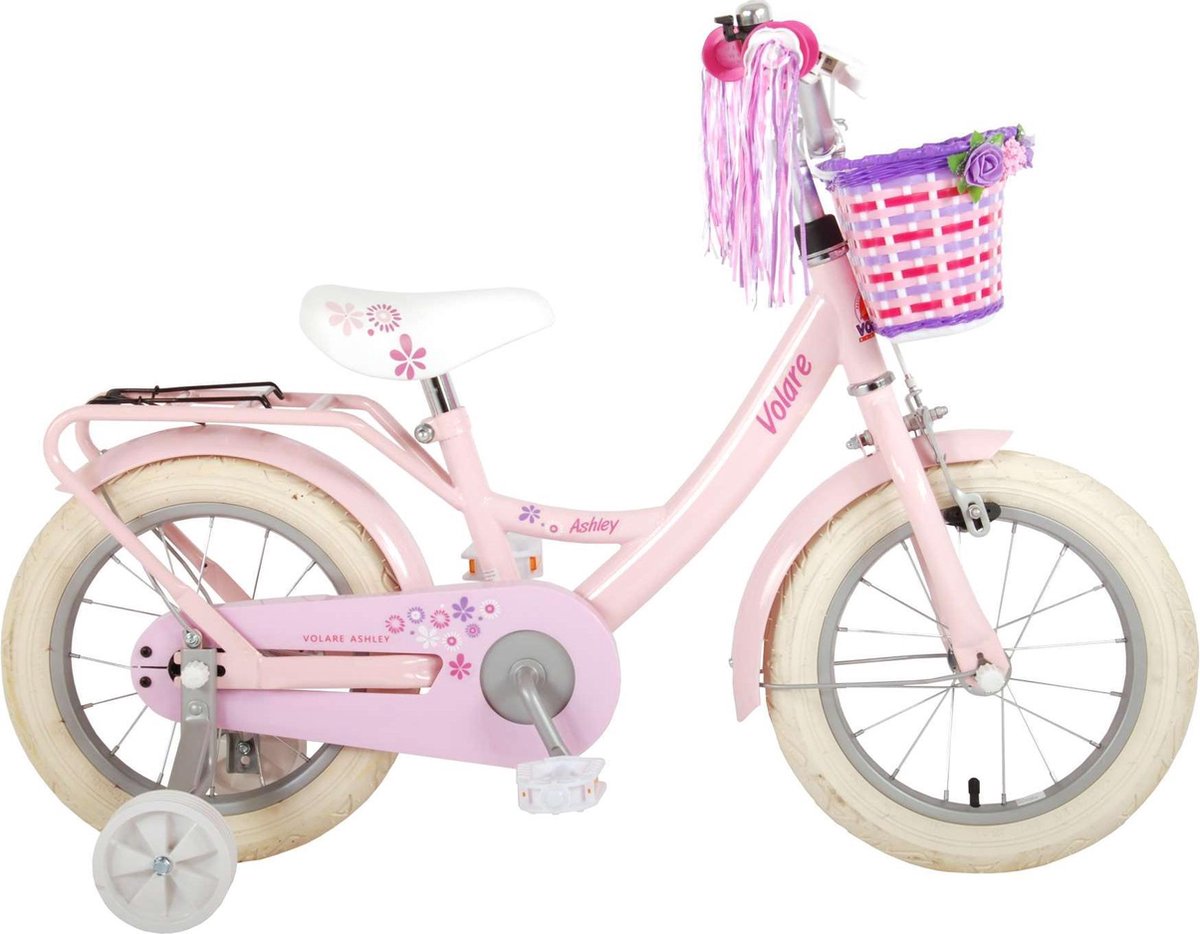 Volare Ashley Kinderfiets - Meisjes - 14 inch - Roze - 95% afgemonteerd Kinderfiets kopen online