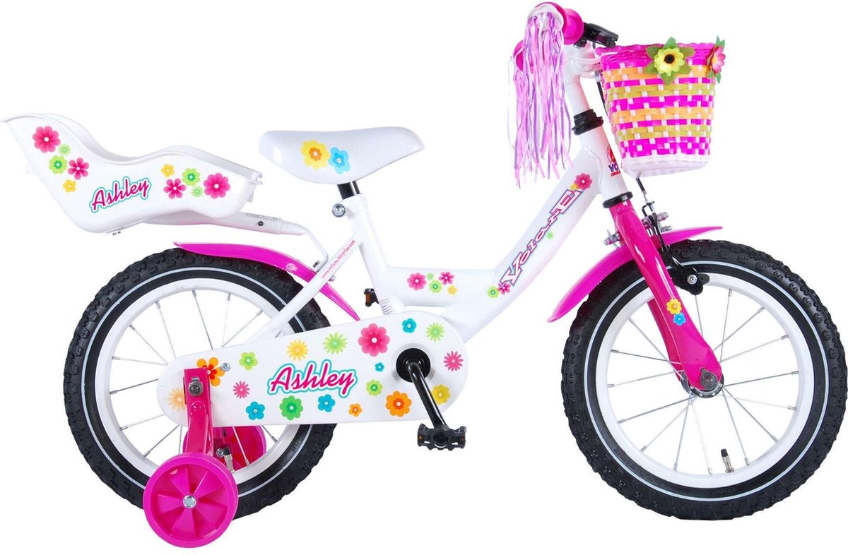 Volare Ashley Kinderfiets - Meisjes - 14 inch - Wit - 95% afgemonteerd Kinderfiets kopen online