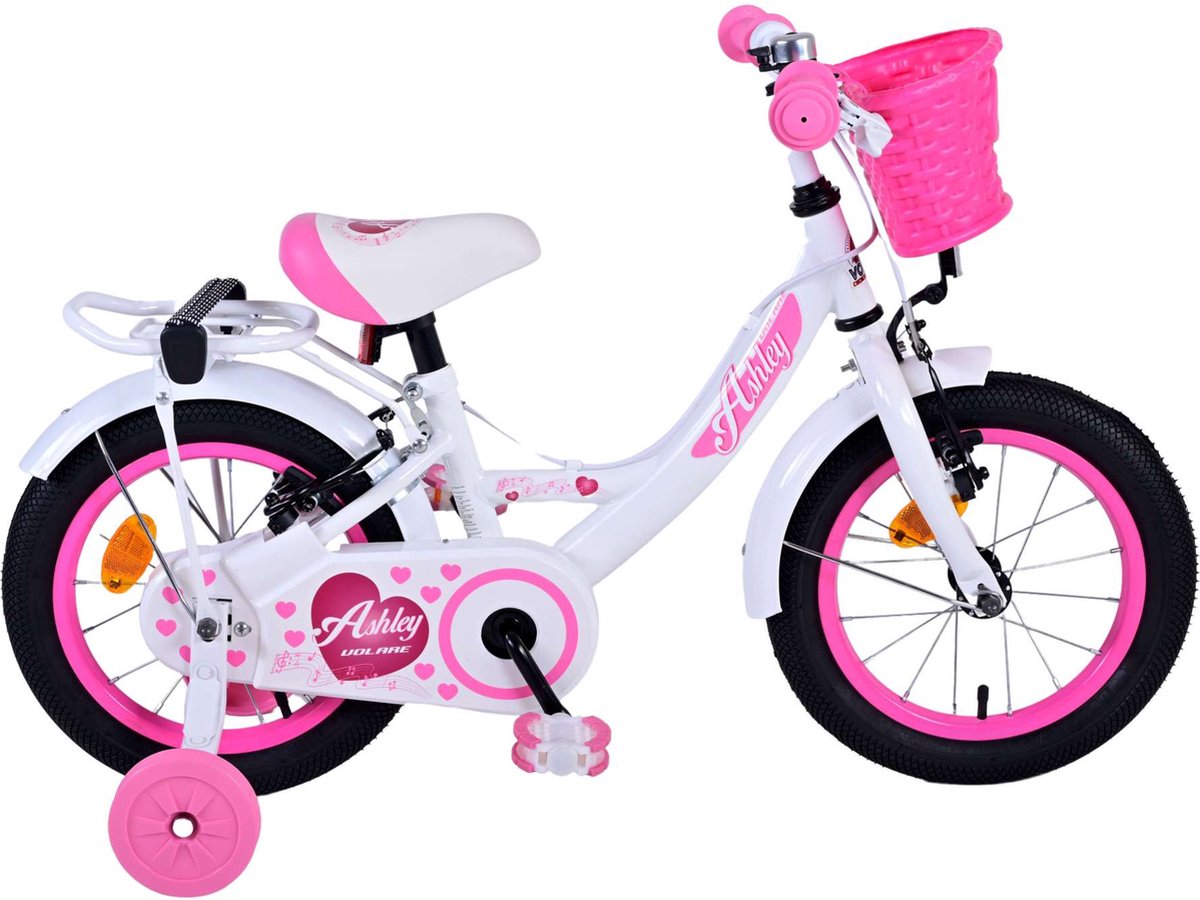 Volare Ashley Kinderfiets - Meisjes - 14 inch - Wit - Twee Handremmen Kinderfiets kopen online