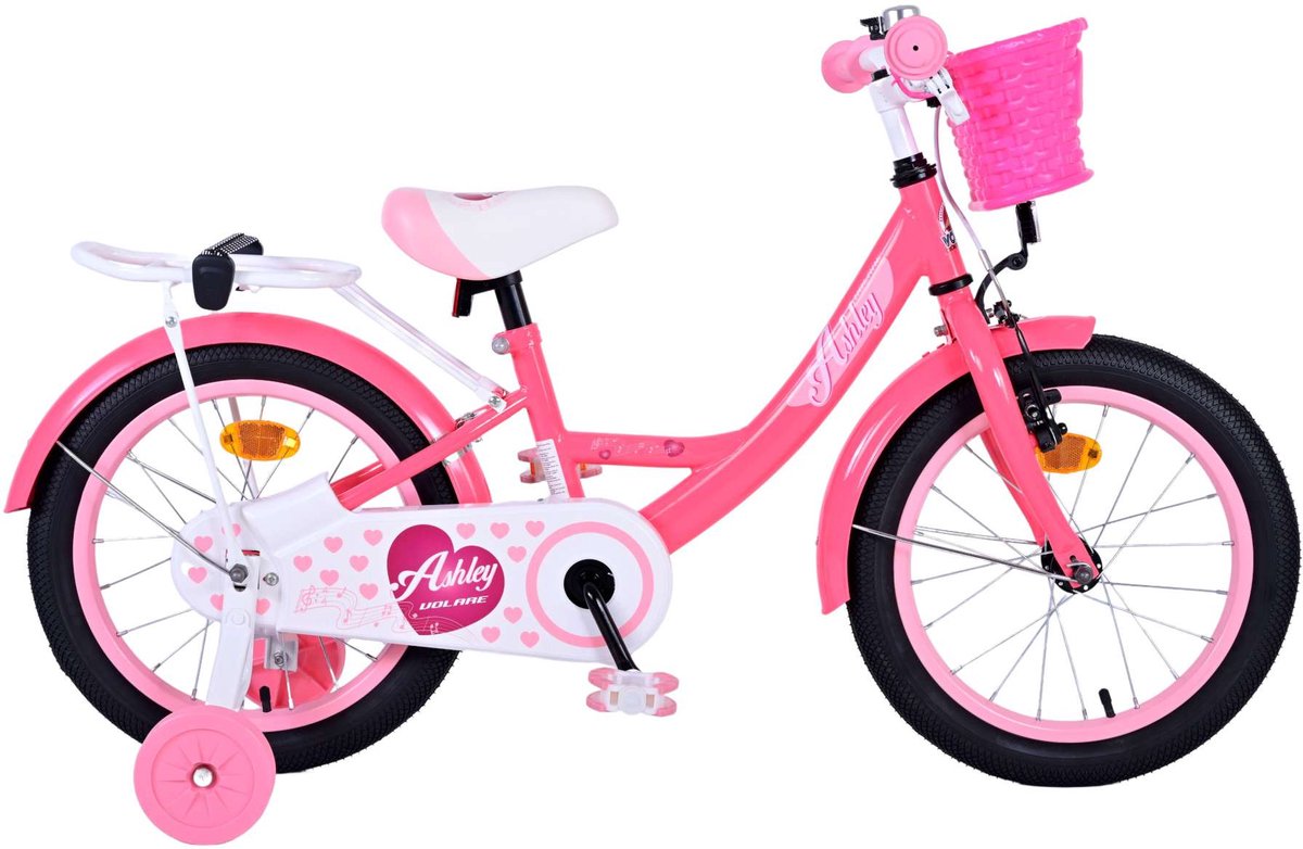 volare ashley kinderfiets meisjes 16 inch roze rood