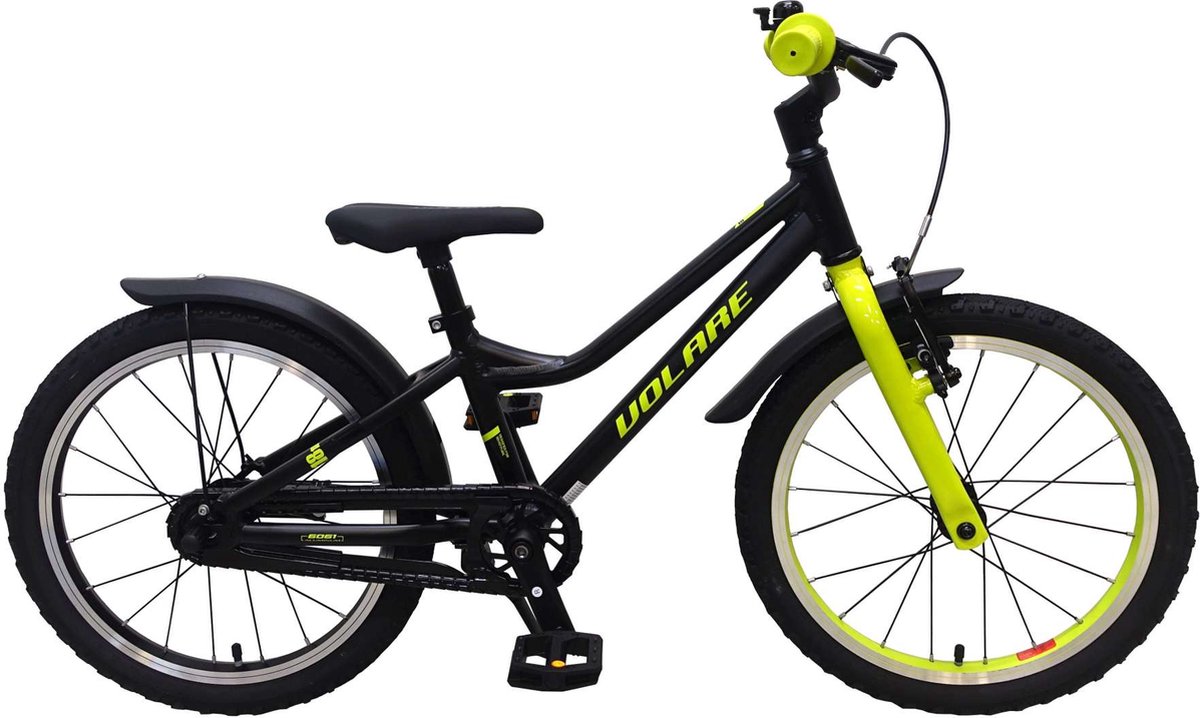 volare blaster kinderfiets jongens 18 inch zwart geel groen prime collection