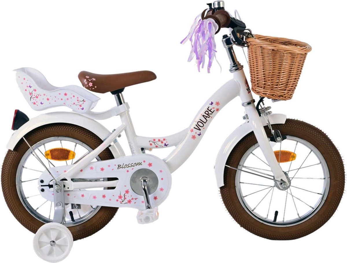 Volare Blossom Kinderfiets Meisjes 14 inch Wit Kinderfiets kopen online