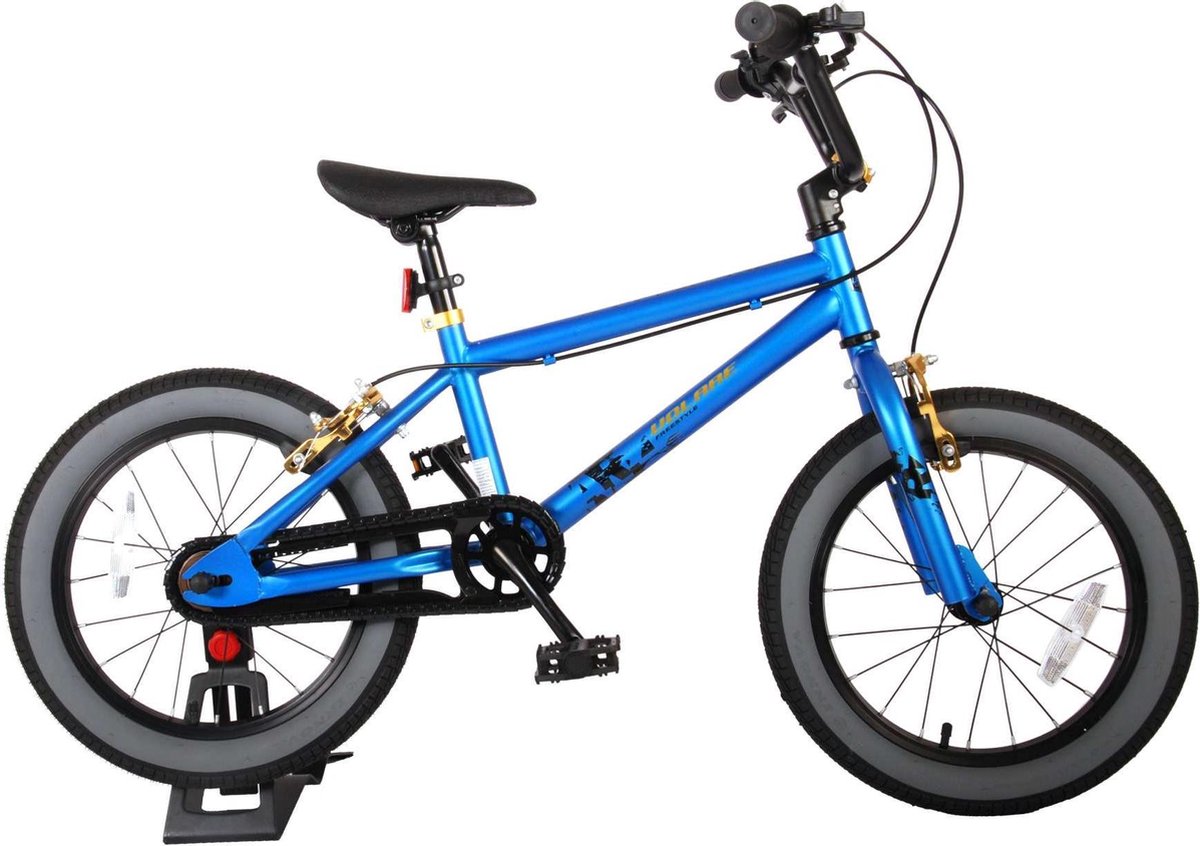 Volare Cool Rider Kinderfiets - Jongens - 16 inch - Blauw - Twee handremmen - 95% afgemonteerd Kinderfiets kopen online