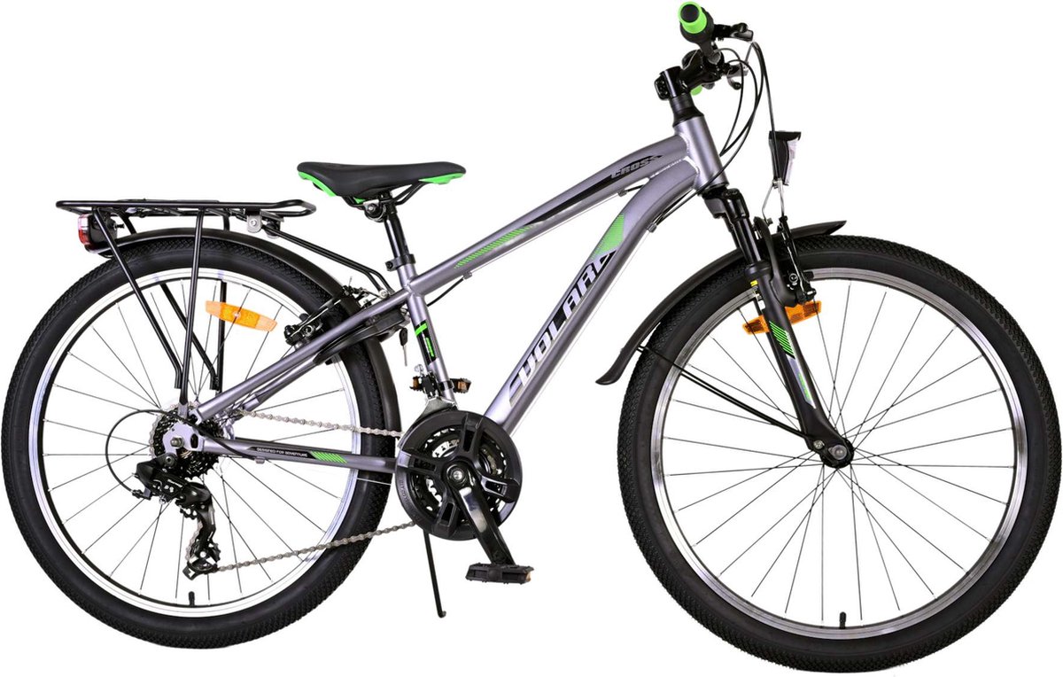 Volare Cross Kinderfiets - Jongens - 24 inch - Grijs - 18 versnellingen - Twee handremmen Kinderfiets kopen online