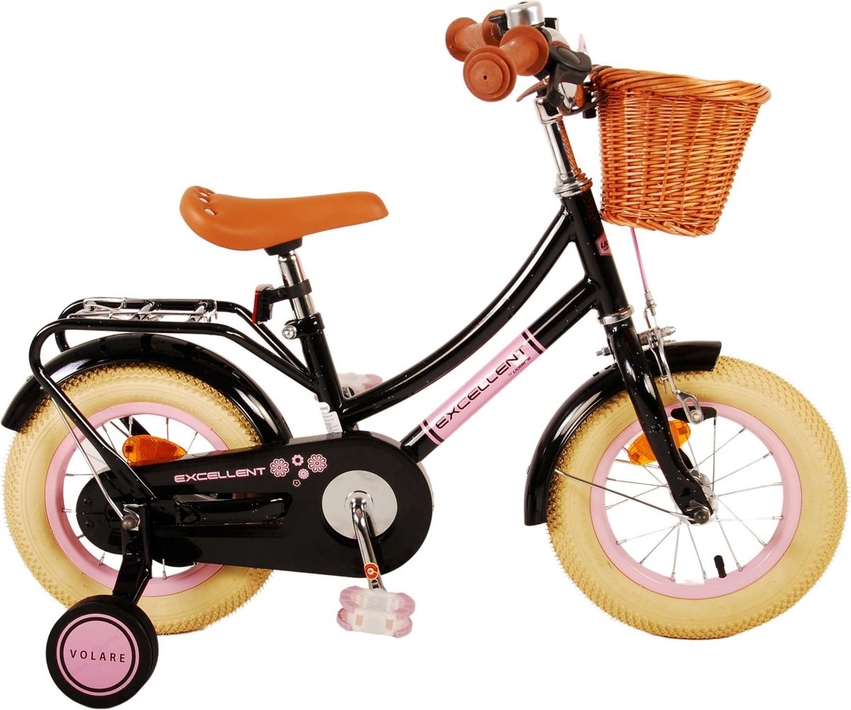 Volare Excellent Kinderfiets - Meisjes - 12 inch - Zwart Kinderfiets kopen online