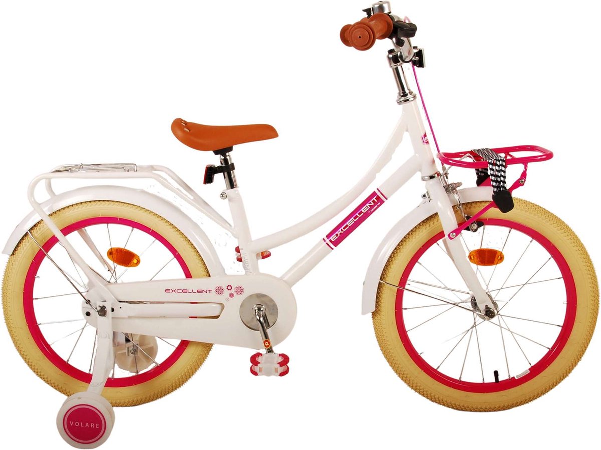 volare excellent kinderfiets meisjes 18 inch wit 95 afgemonteerd