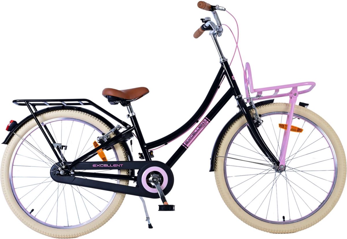 Volare Excellent Kinderfiets - Meisjes - 24 inch - Zwart - Twee handremmen Kinderfiets kopen online