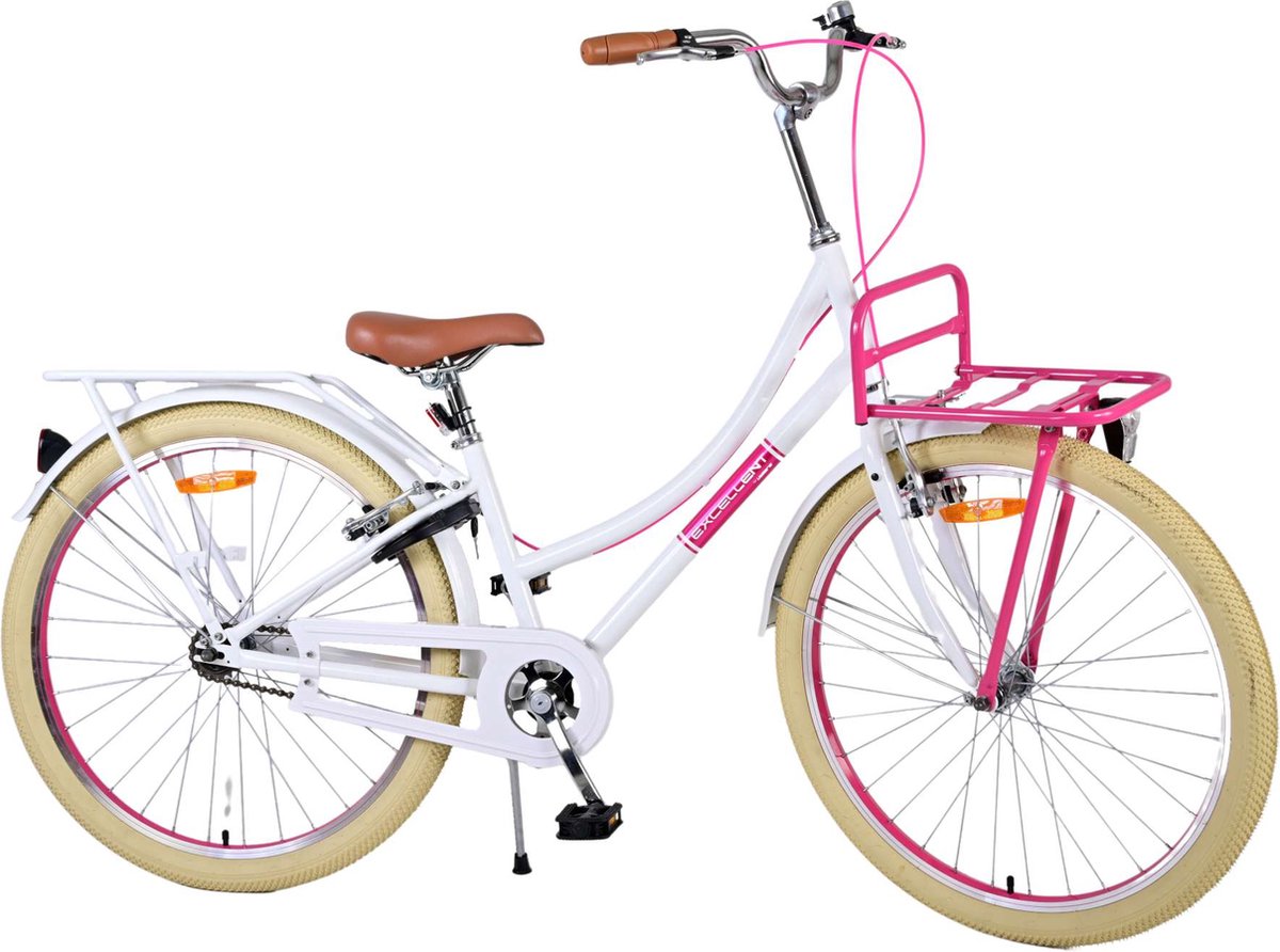 Volare Excellent Kinderfiets - Meisjes - 26 inch - Wit - Twee handremmen Kinderfiets kopen online