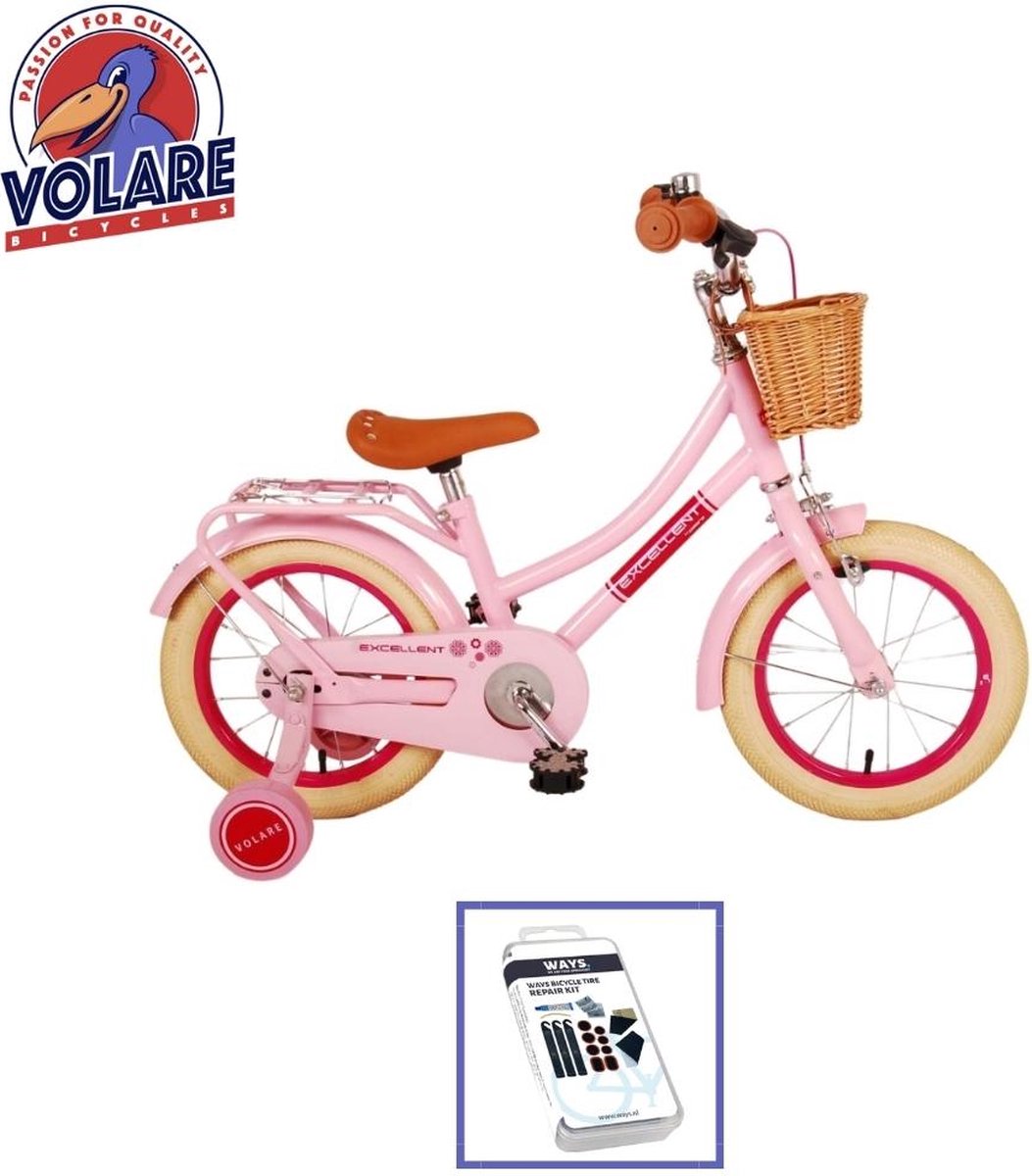 volare kinderfiets excellent 14 inch roze inclusief ways bandenplakset