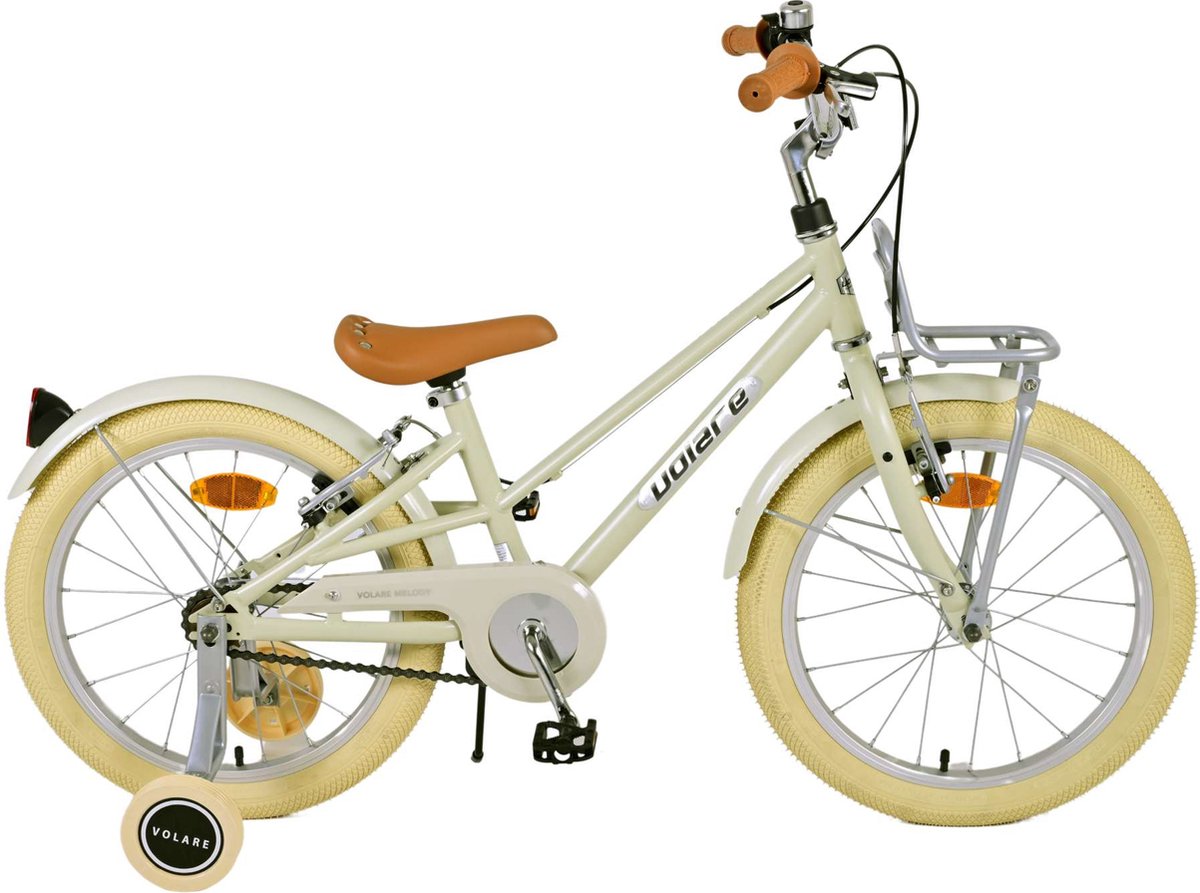 volare melody kinderfiets meisjes 18 inch zand twee handremmen