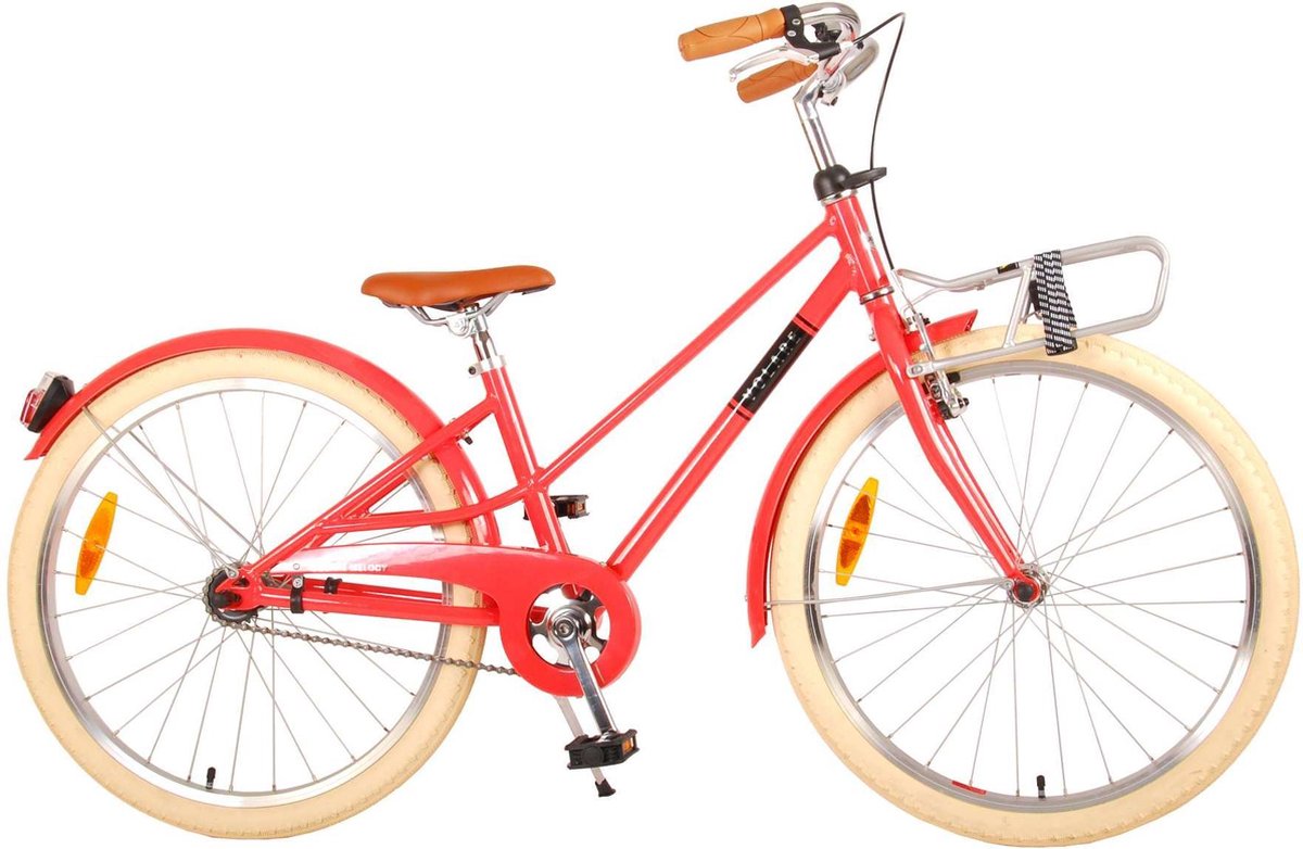 Volare Melody Kinderfiets - Meisjes - 24 inch - Koraal Rood - Prime Collection Kinderfiets kopen online