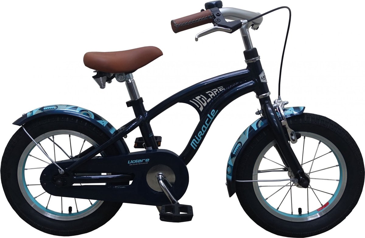 Volare Miracle Cruiser Kinderfiets - Jongens - 14 inch - Mat Blauw - Prime Collection Kinderfiets kopen online