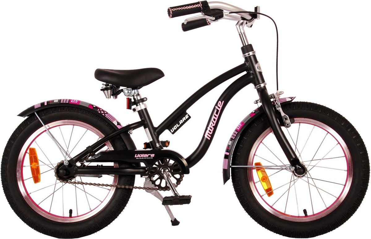 volare miracle cruiser kinderfiets meisjes 16 inch mat zwart prime collection