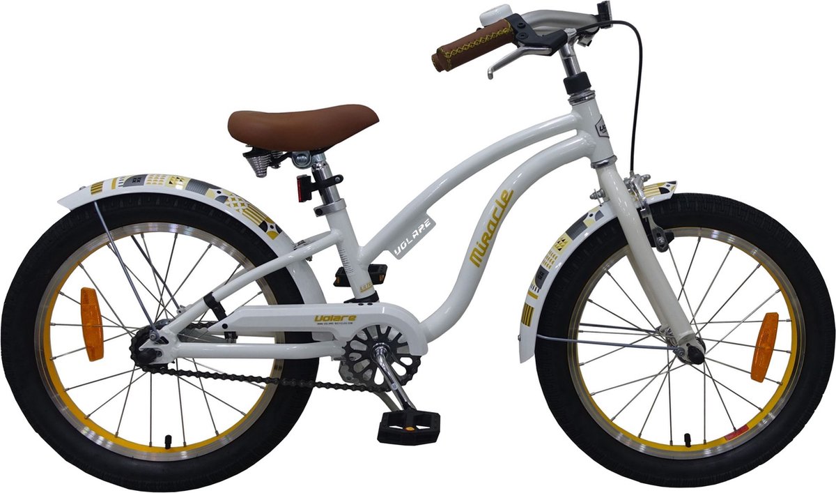 Volare Miracle Cruiser Kinderfiets - Meisjes - 18 inch - Wit - Prime Collection Kinderfiets kopen online
