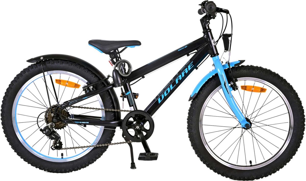 Volare Rocky Kinderfiets - 20 inch - Blauw Zwart - 85% afgemonteerd - 6 speed - Prime Collection Kinderfiets kopen online