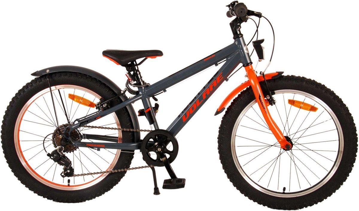 Volare Rocky Kinderfiets - 20 inch - Grijs Oranje - 6 speed - Prime Collection Kinderfiets kopen online