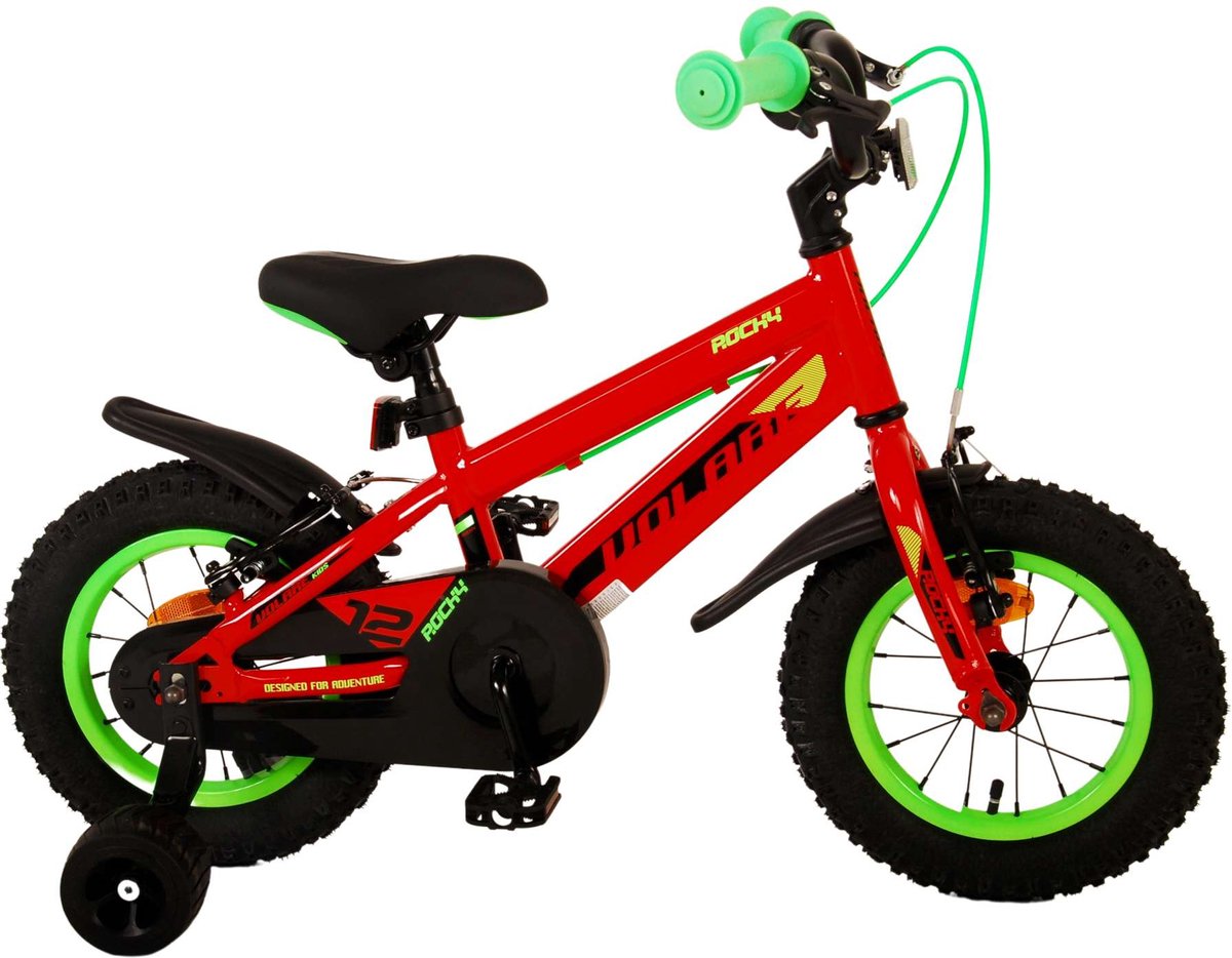 Volare Rocky Kinderfiets - Jongens - 12 inch - Rood - Twee handremmen Kinderfiets kopen online
