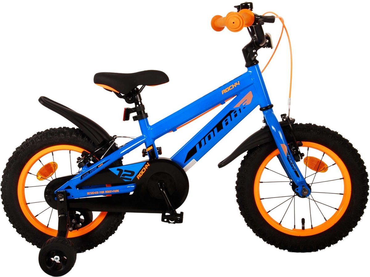 volare rocky kinderfiets jongens 14 inch blauw twee handremmen