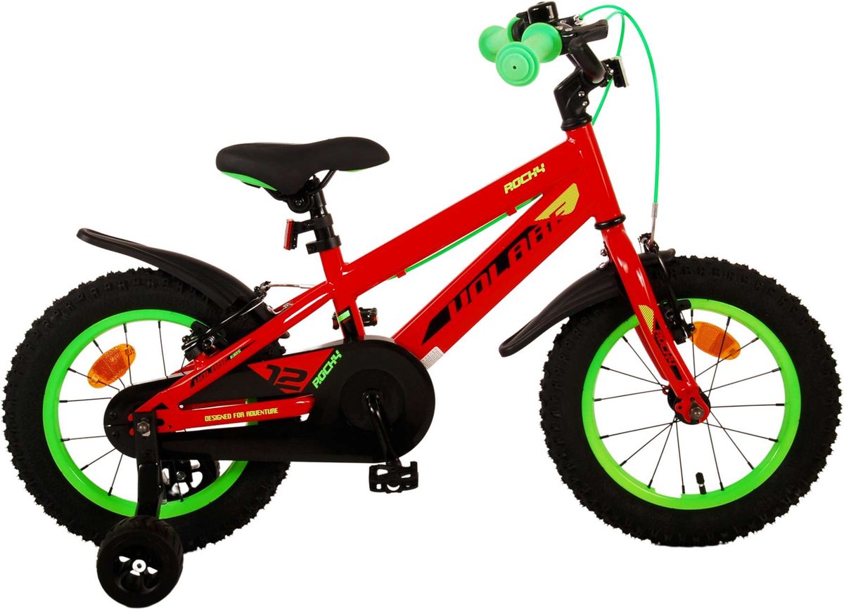 Volare Rocky Kinderfiets - Jongens - 14 inch - Rood - Twee handremmen Kinderfiets kopen online