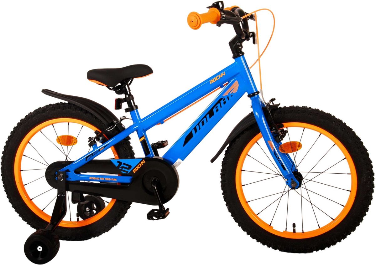 volare rocky kinderfiets jongens 18 inch blauw twee handremmen