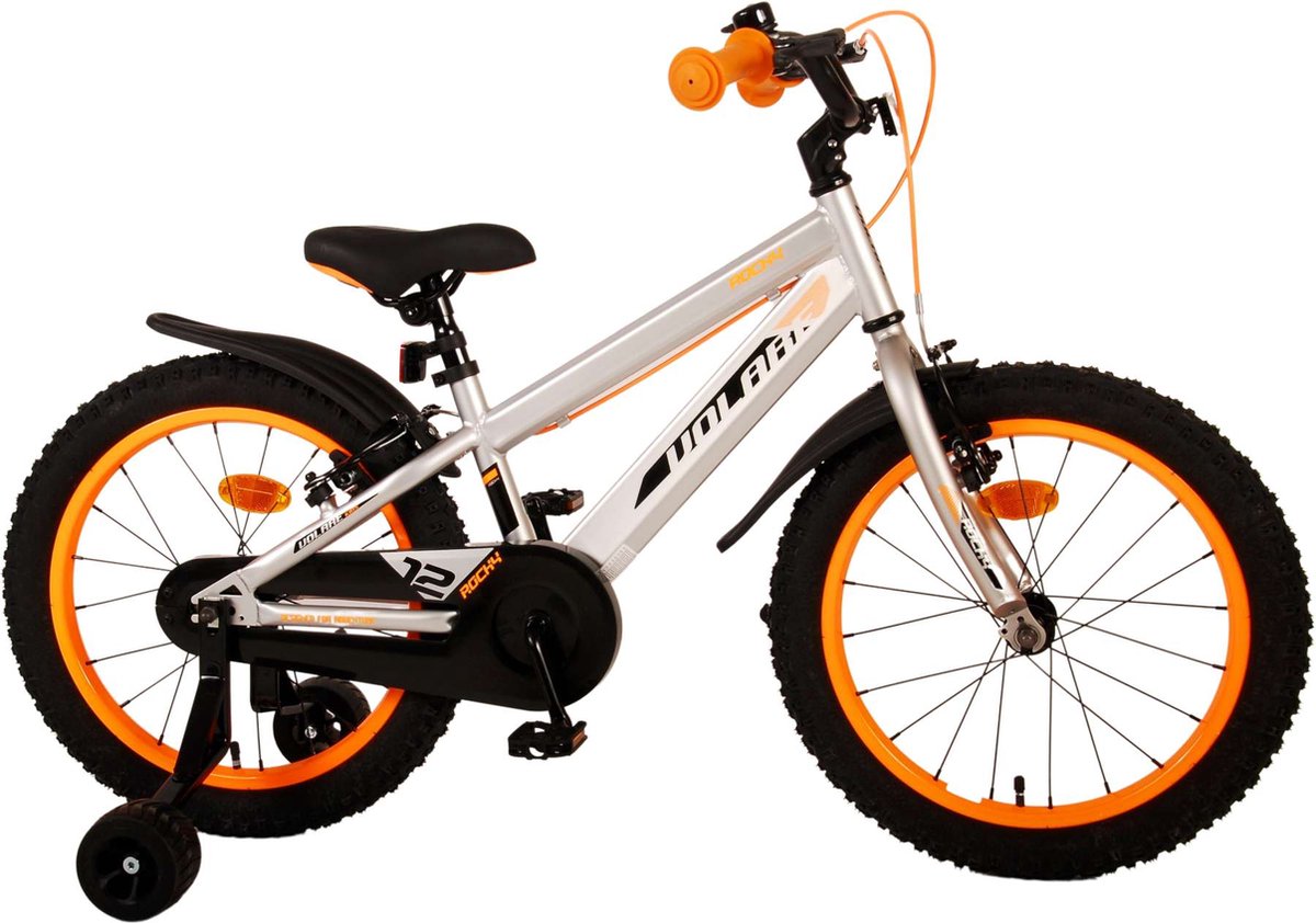 volare rocky kinderfiets jongens 18 inch grijs twee handremmen