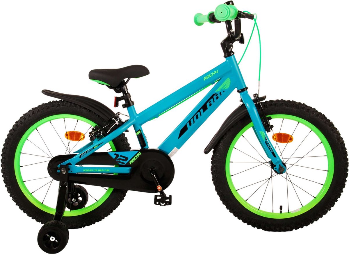 volare rocky kinderfiets jongens 18 inch groen twee handremmen
