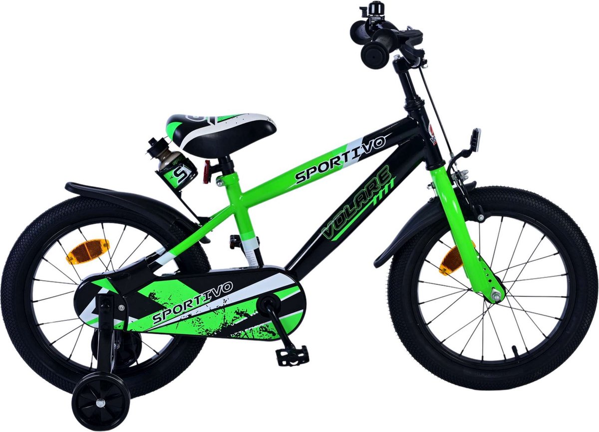 volare sportivo kinderfiets jongens 16 inch groen zwart