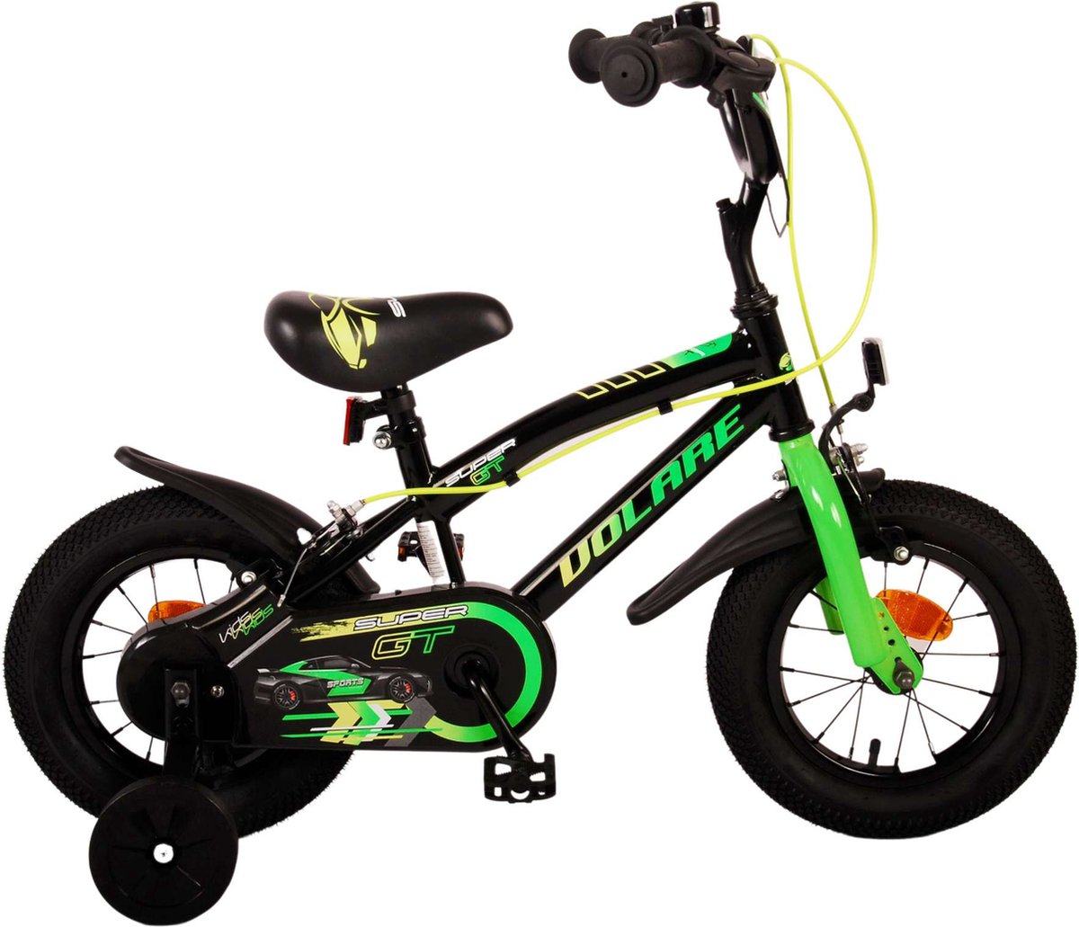 Volare Super GT Kinderfiets - Jongens - 12 inch - Groen - Twee handremmen Kinderfiets kopen online