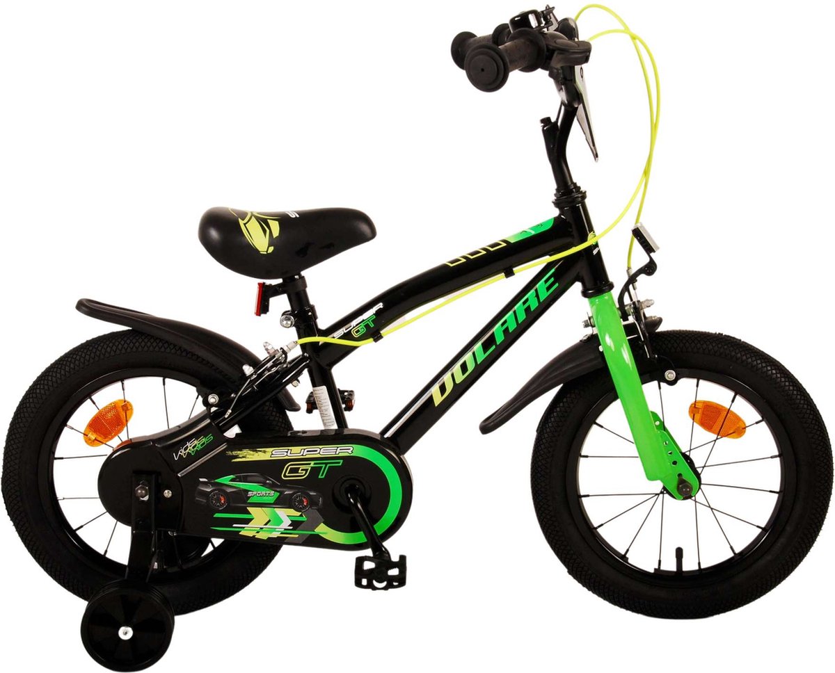 Volare Super GT Kinderfiets - Jongens - 14 inch - Groen - Twee handremmen Kinderfiets kopen online