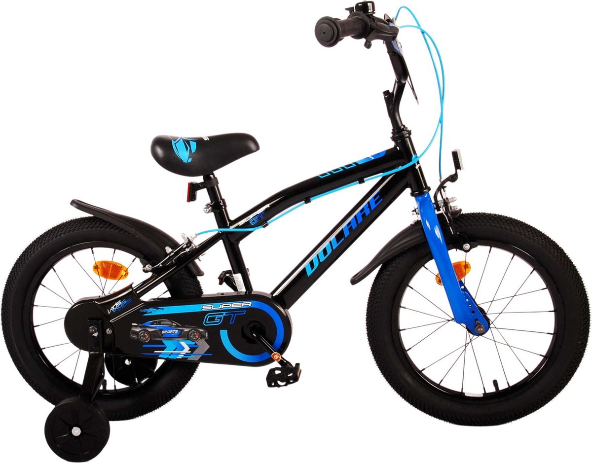 volare super gt kinderfiets jongens 16 inch blauw twee handremmen