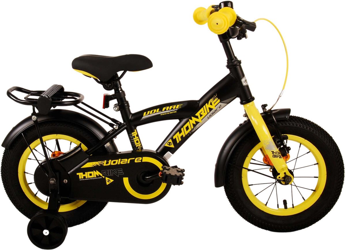 Volare Thombike Kinderfiets - Jongens - 12 inch - Zwart Geel Kinderfiets kopen online