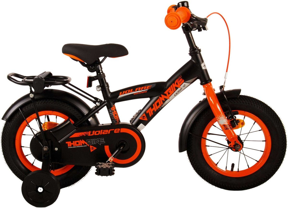 Volare Thombike Kinderfiets - Jongens - 12 inch - Zwart Oranje Kinderfiets kopen online