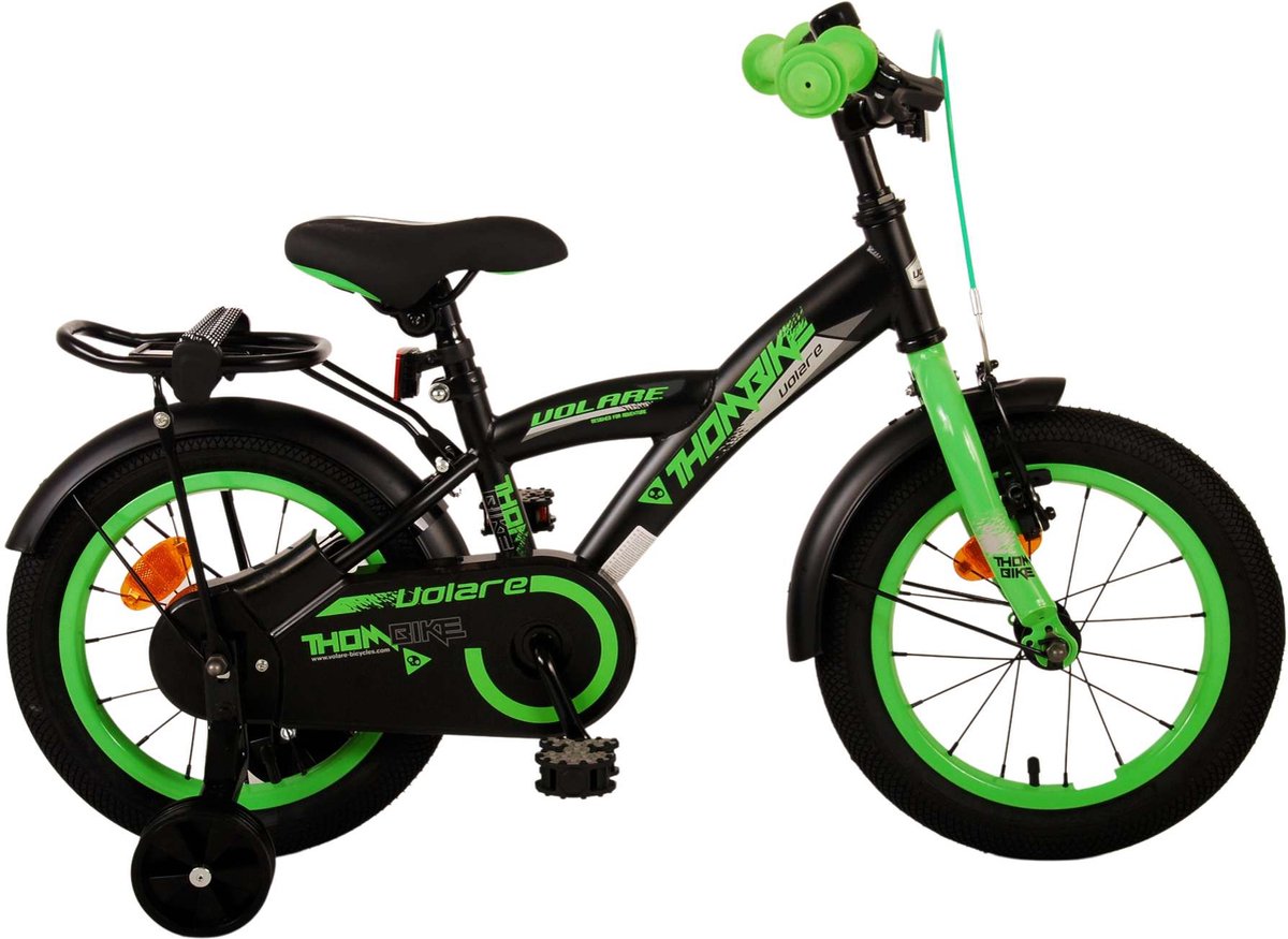 Volare Thombike Kinderfiets - Jongens - 14 inch - Zwart Groen Kinderfiets kopen online