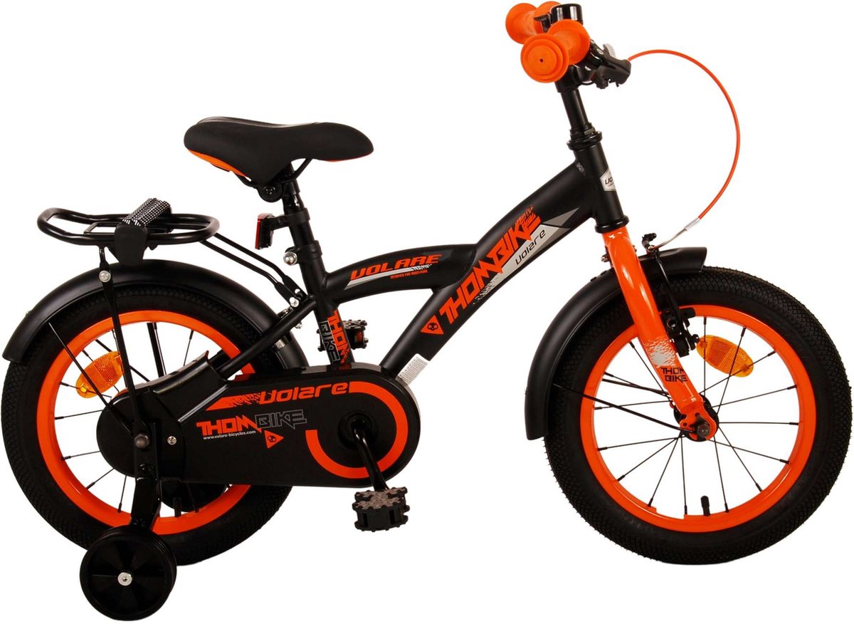 Volare Thombike Kinderfiets - Jongens - 14 inch - Zwart Oranje Kinderfiets kopen online